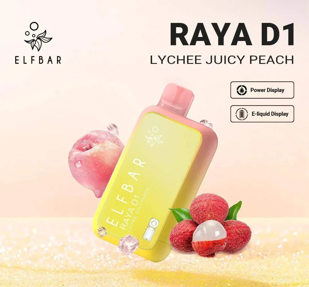 ELF BAR RAYA D1 – Lychee Juicy Peach - Vape Shop Chandigarh
