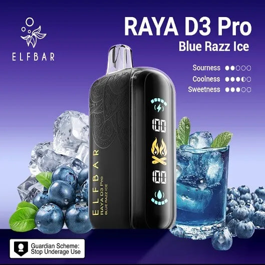Elf Bar Raya D3 Pro 30K Blue Razz Ice - Vape Shop Chandigarh