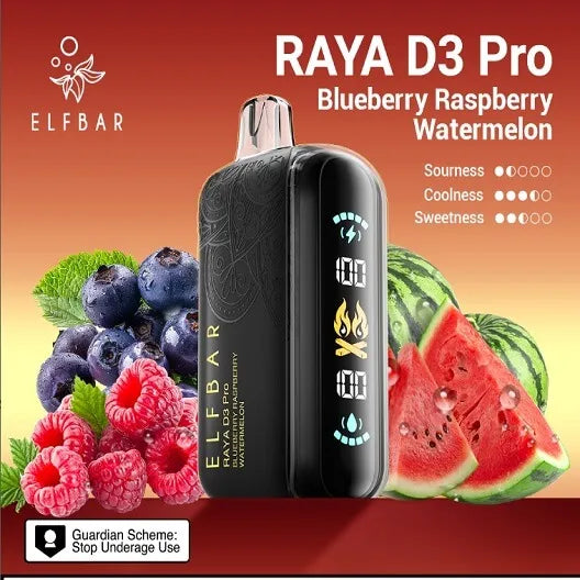 Elf Bar Raya D3 Pro 30K Blueberry Raspberry Watermelon - Vape Shop Chandigarh